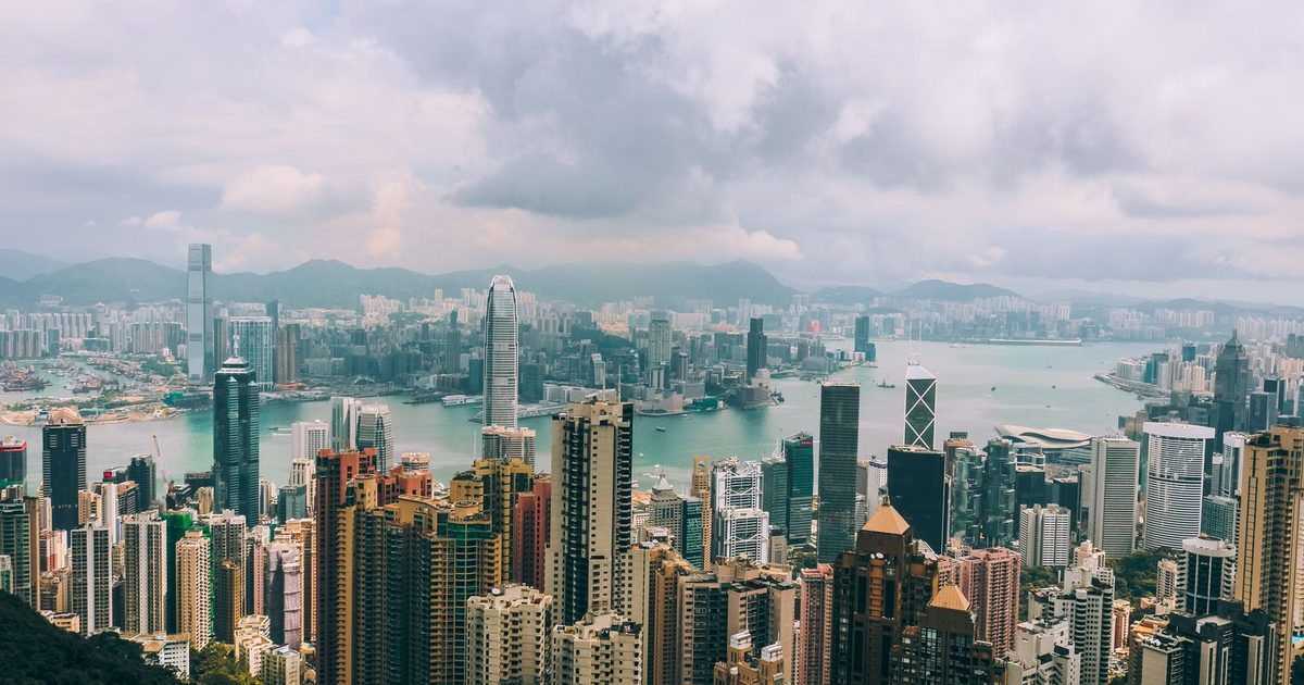 Hong Kong skyline and Victoria Harbour from Victoria Peak
