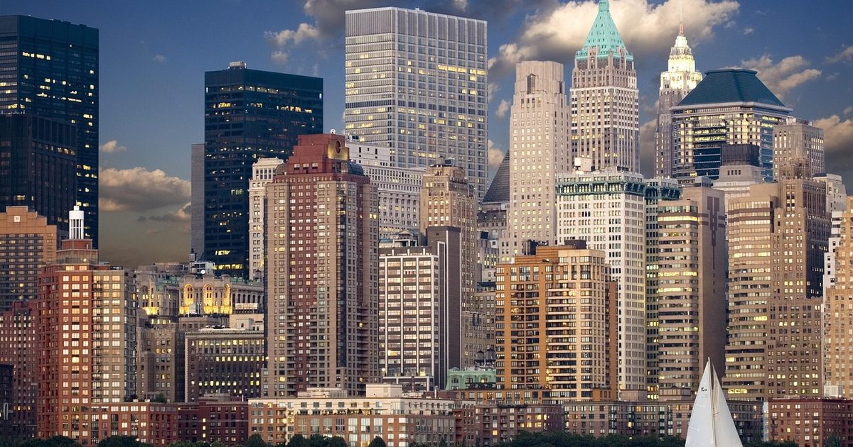 The Manhattan skyline, New York City, USA