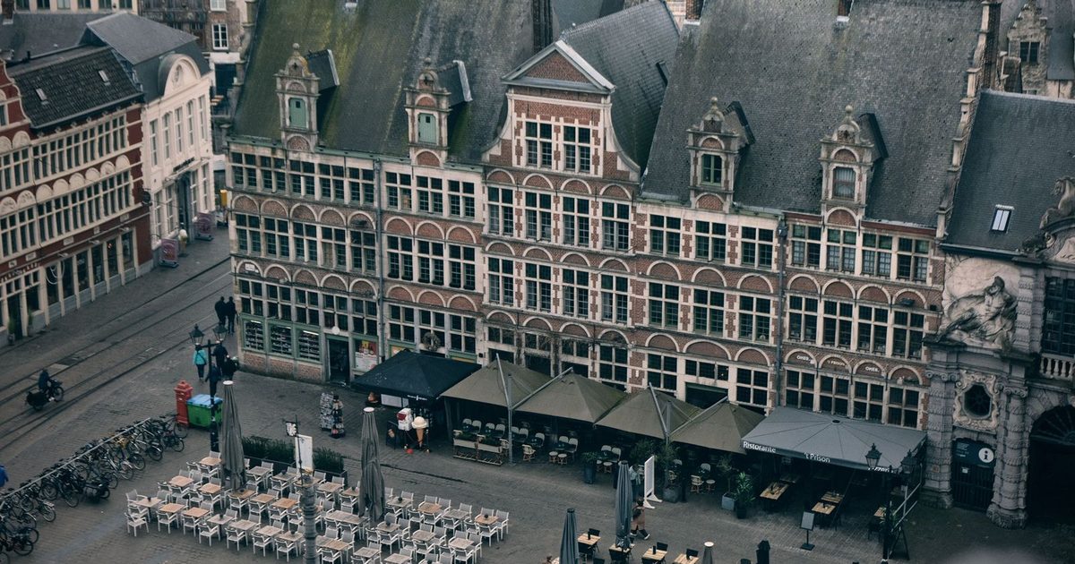A historic square in Ghent, Belgium