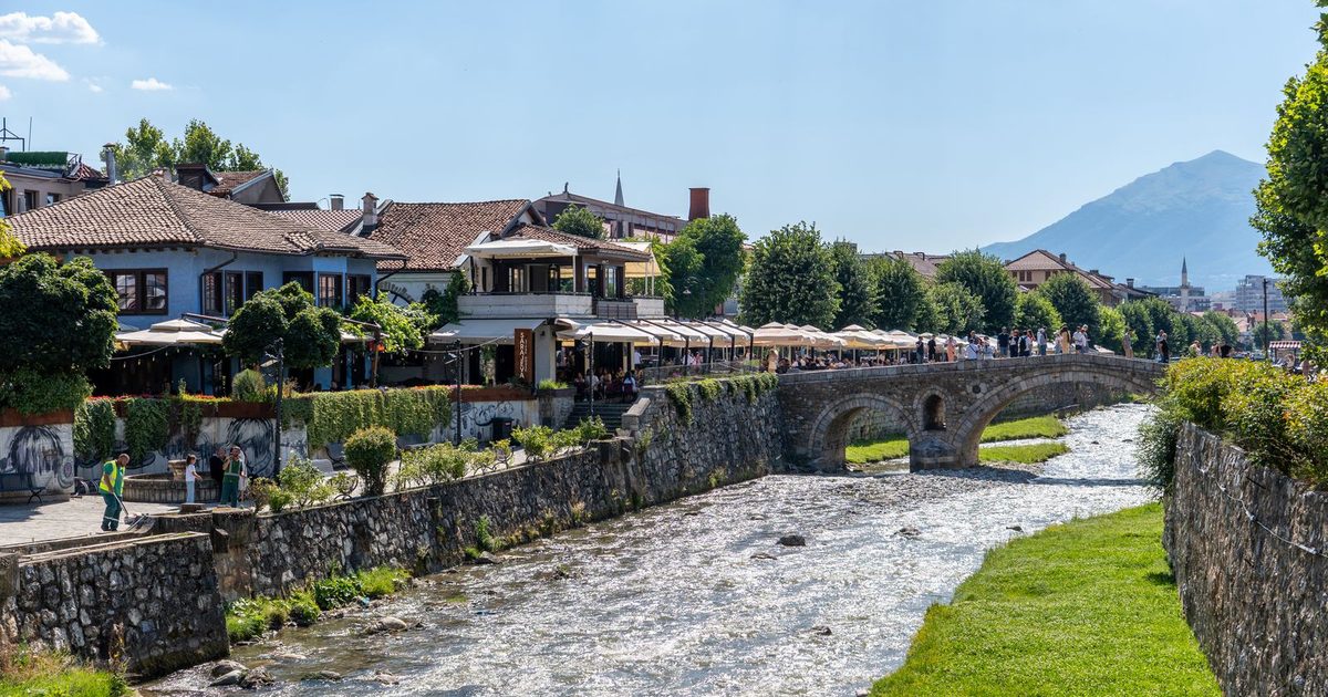 The stone bridge in Prizren, Kosovo